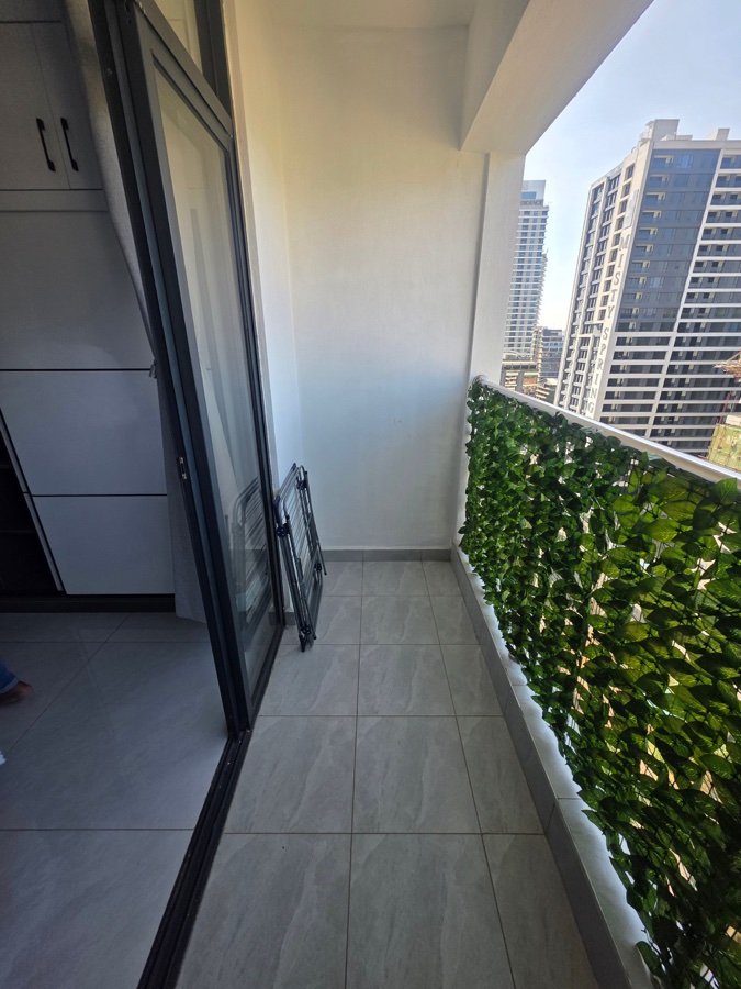 Balcony with city views